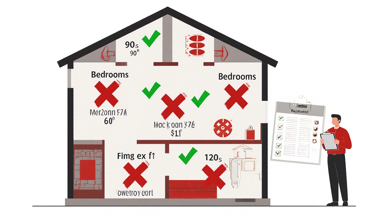 Infographic showing legal occupancy limits by room size and registration status.